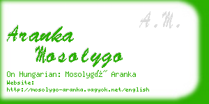 aranka mosolygo business card